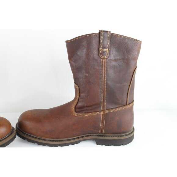 Deadstock Vtg Carolina Mens 15 2E Steel Toe Leather Pull On Cowboy Work Boots main image 8